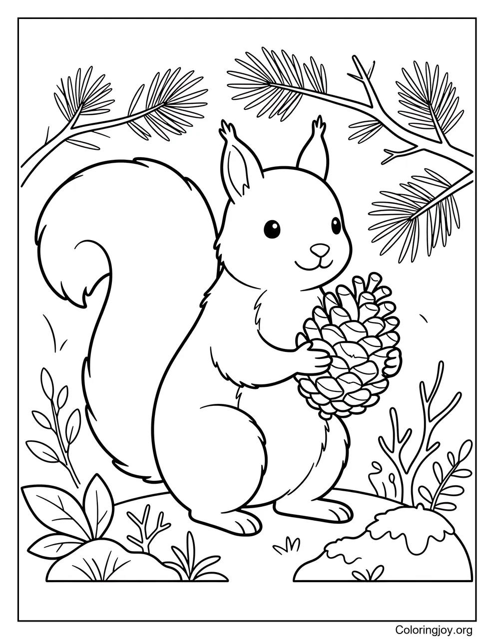 Holding a Pine Cone with a Squirrel