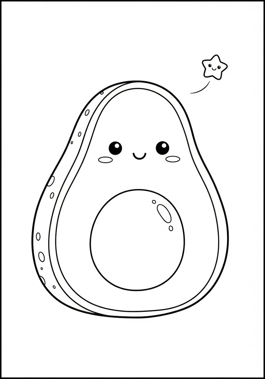 Squishmallow Avocado coloring page