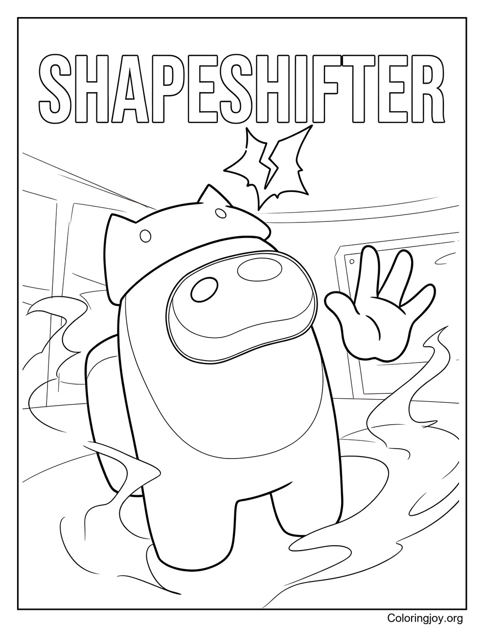Transform with the Among Us Shapeshifter coloring page