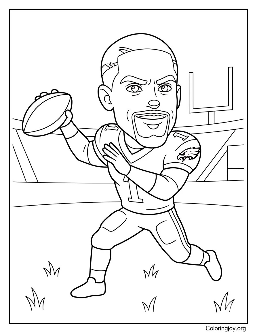 Jalen Hurts coloring page