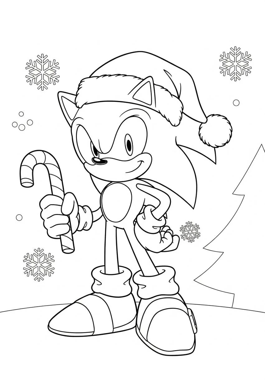 Sonic Christmas Coloring page