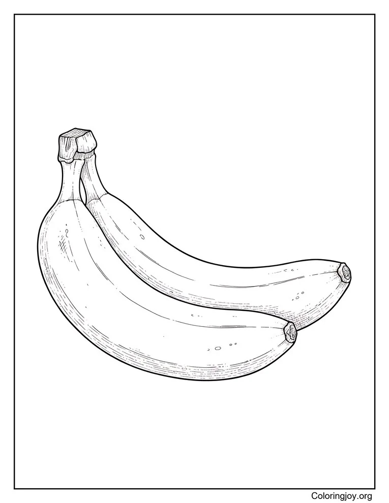 de plátano realista página para colorear