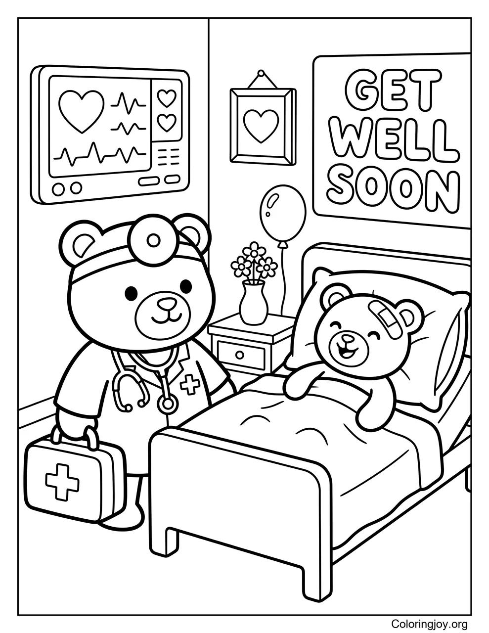 Doctor Oso visitando a un paciente