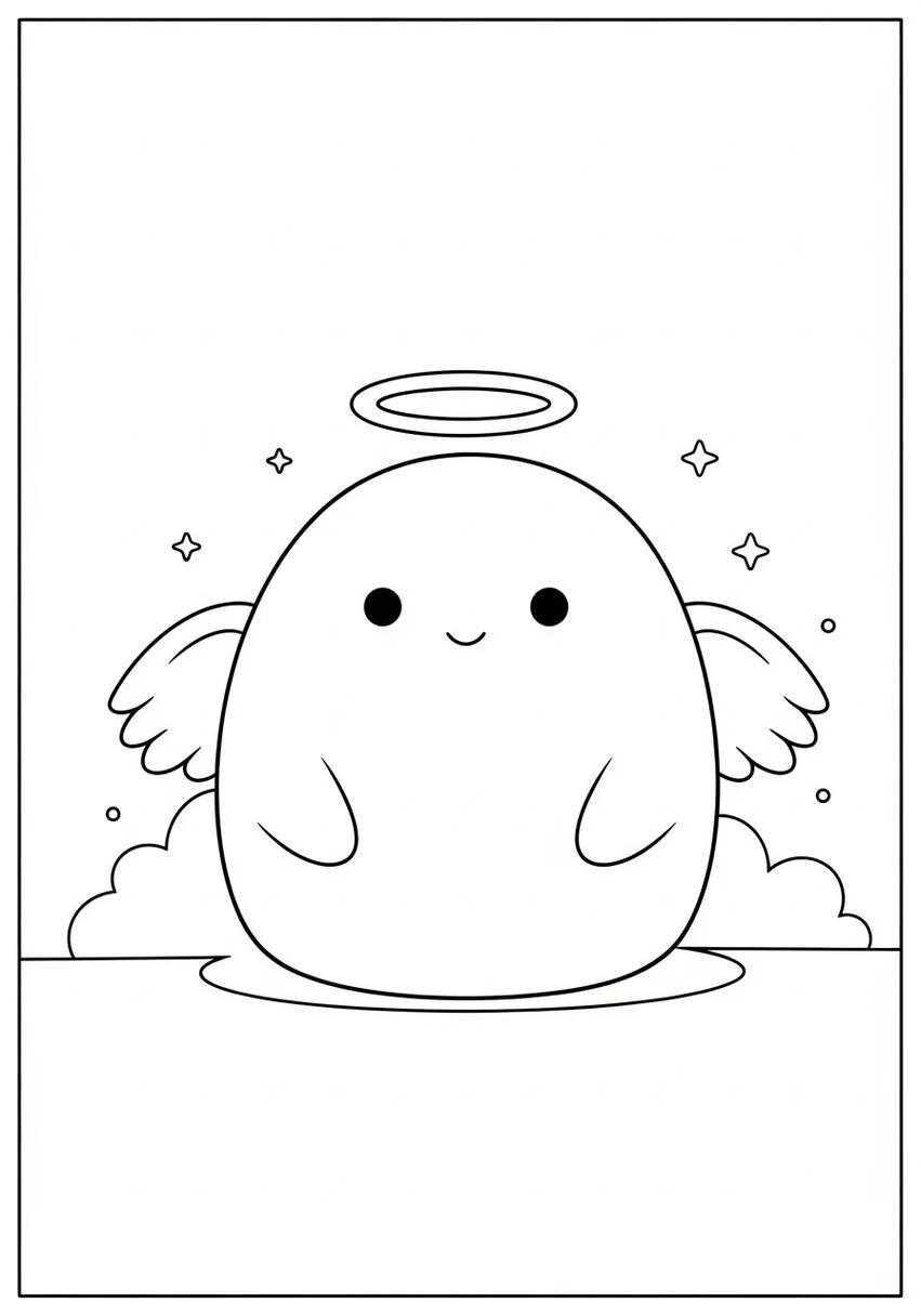 Squishmallow Angel coloring page