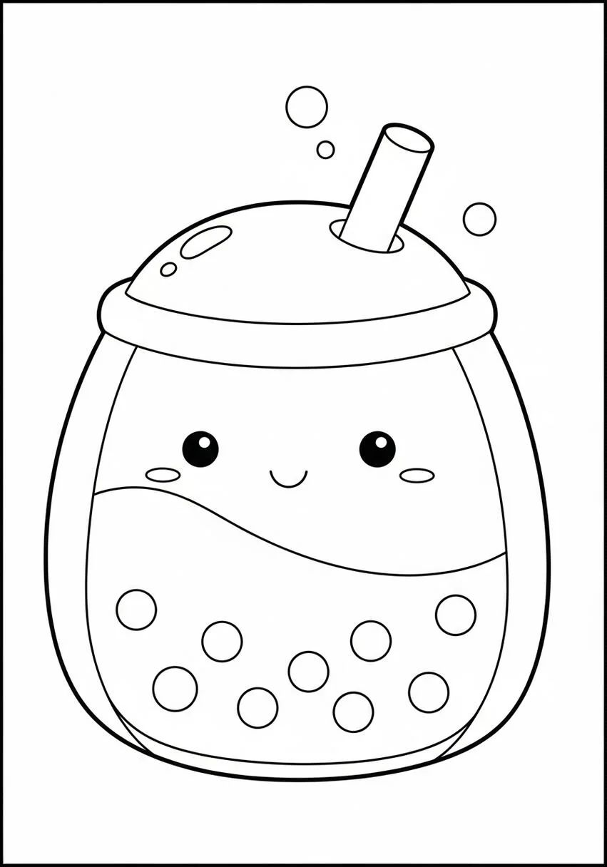 Squishmallow Boba coloring page