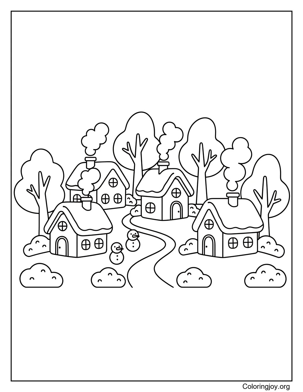 Winter Village,Bring a charming snowy village to life.