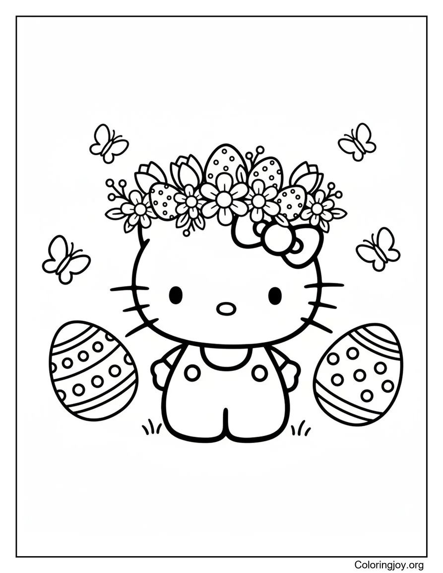 Hello Kitty Floral Easter Crown