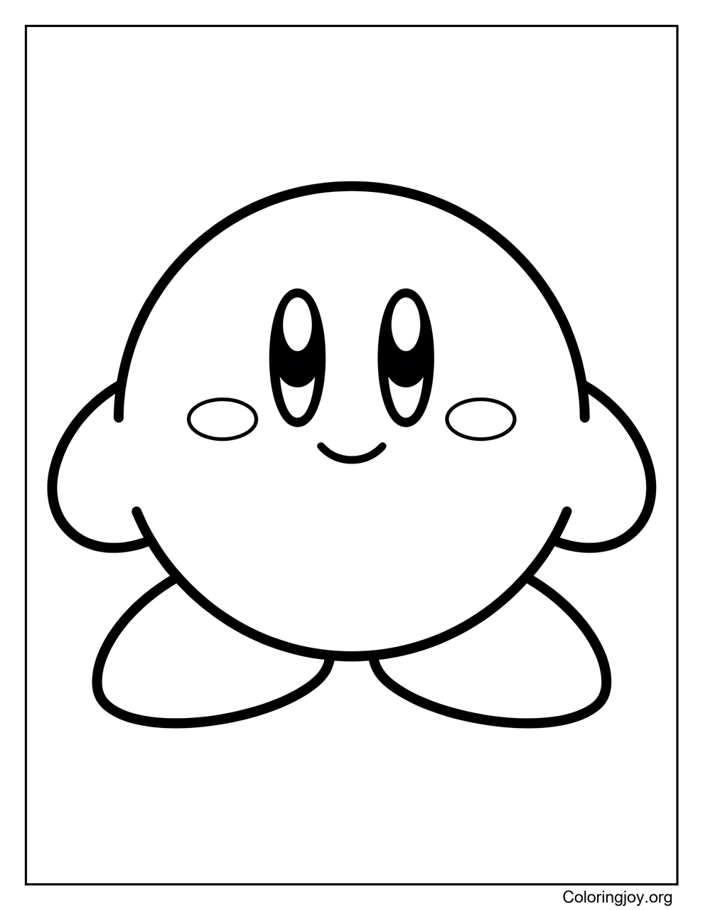 Easy Kirby for Kids coloring page