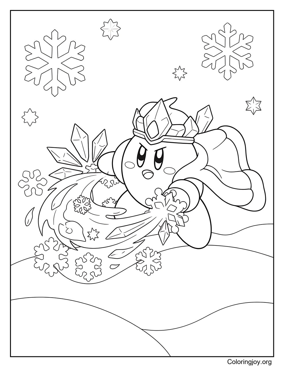 Ice Ability Kirby coloring page