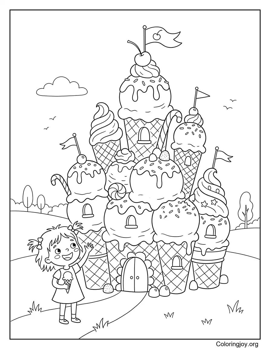 Rainbow Popsicle With Star Decorations coloring page