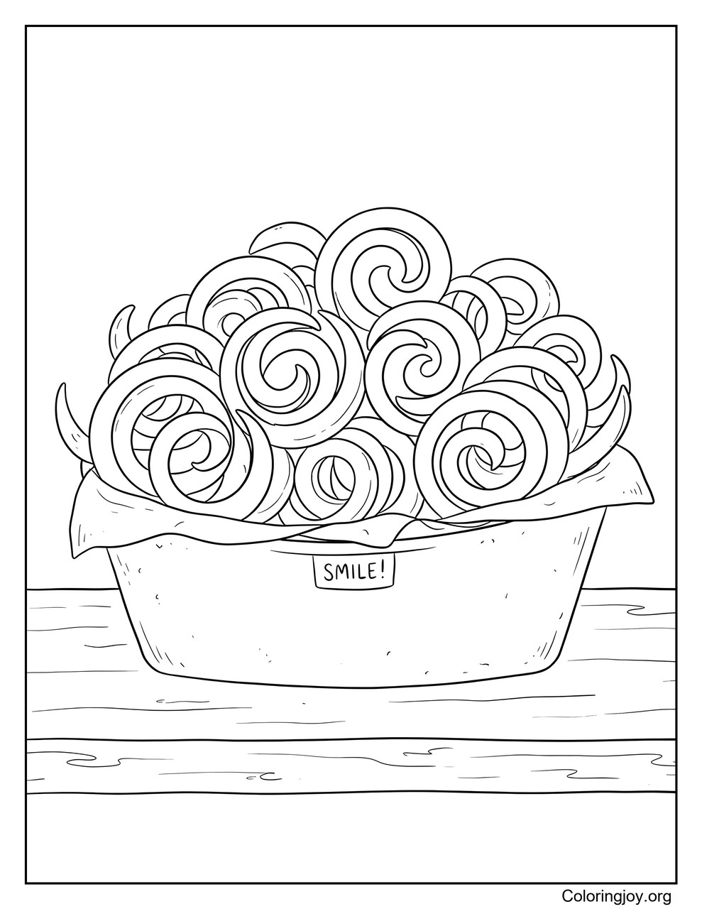 These spiral curly fries twist all over the plate.