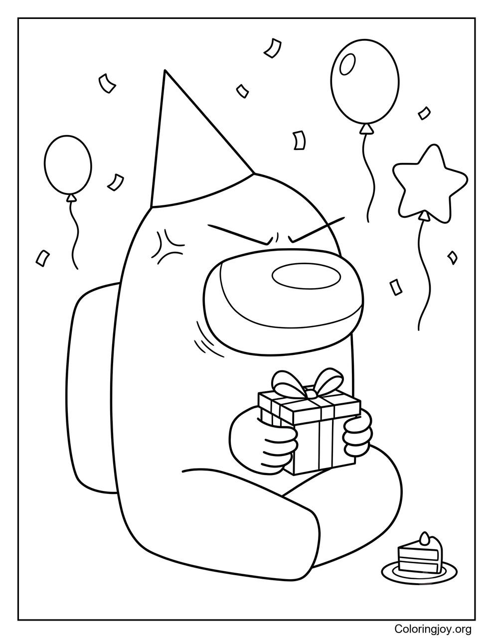 Celebrate with a Birthday Among Us Party coloring page