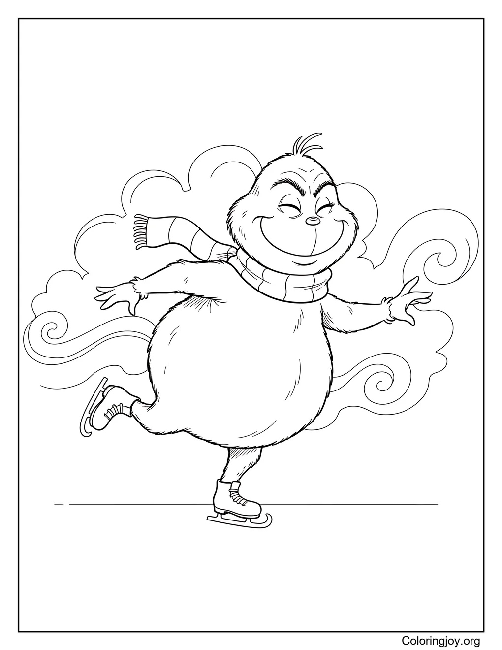 Cute Grinch Ice Skating
