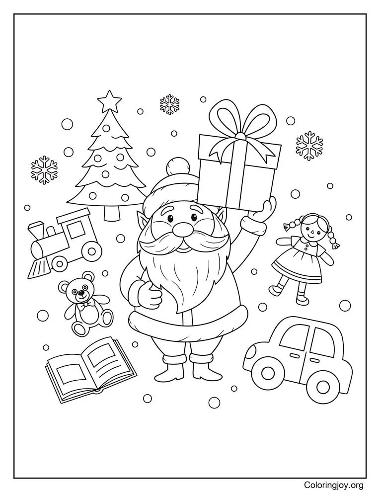 Holiday gift idea coloring pages