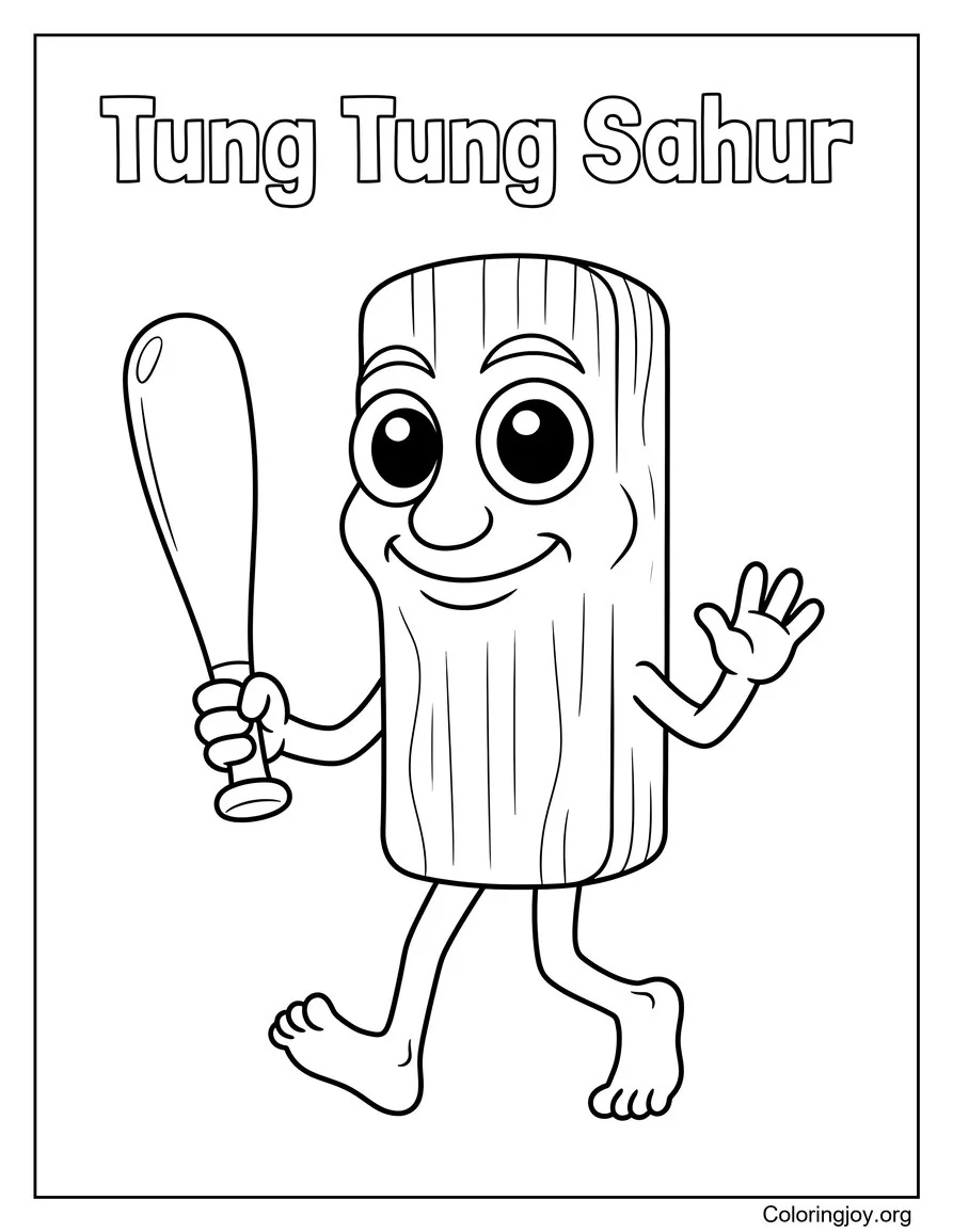 Tung Tung Sahur página para colorear
