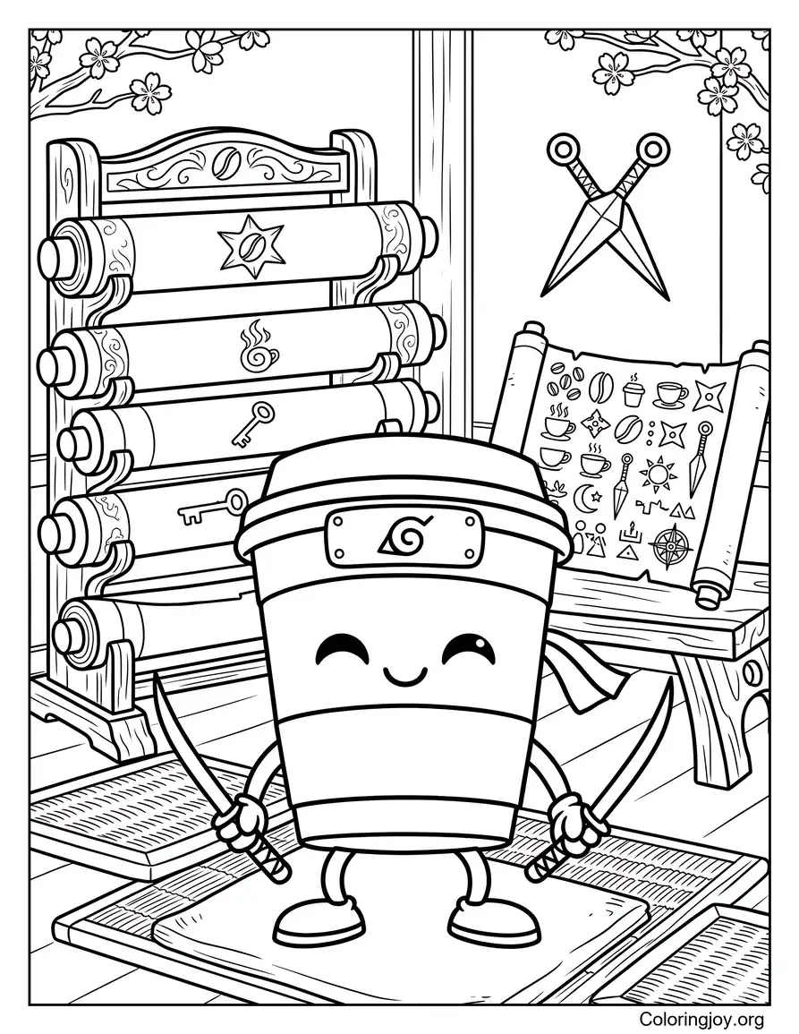 Cappuccino Assassino Y El Código Secreto Del Café página para colorear