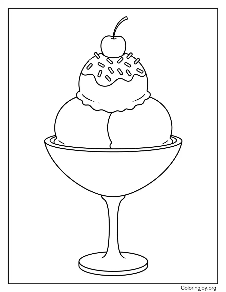 Tropical Pineapple Ice Cream Float Drink coloring page