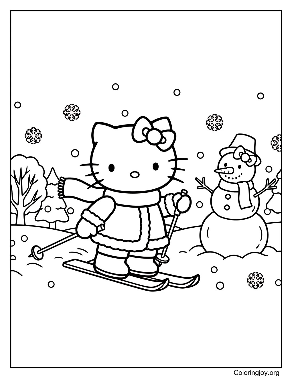 La diversión nevada de Hello Kitty