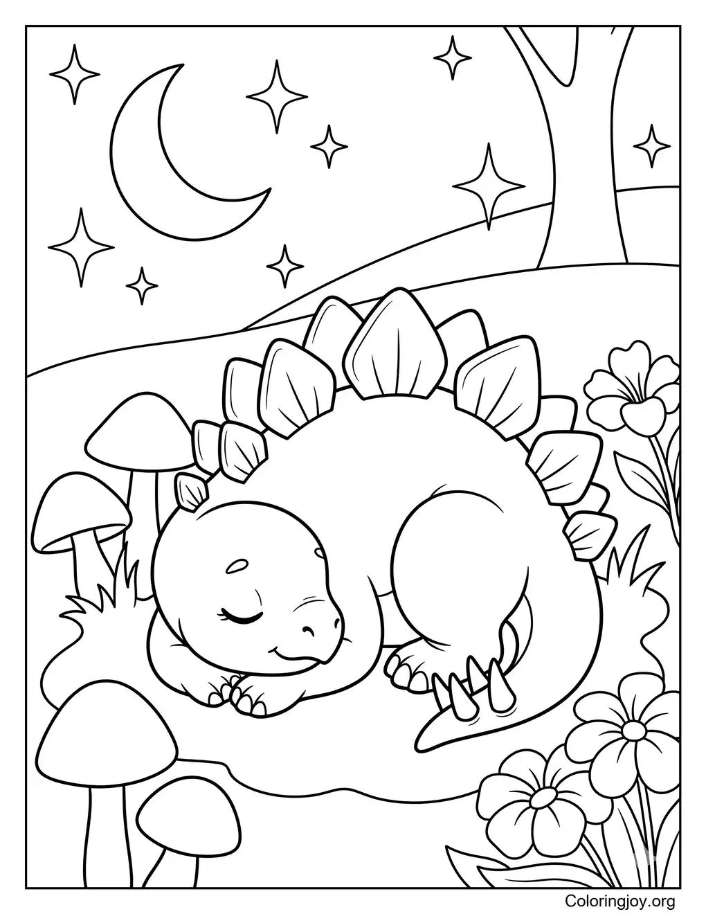 Sleeping Baby Stegosaurus Stars