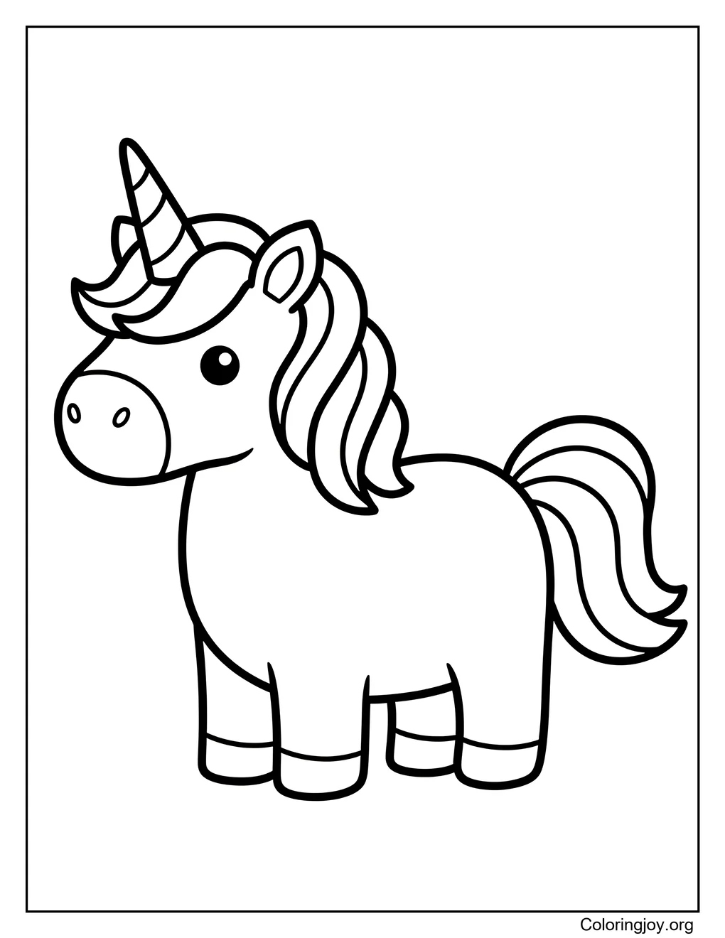 Coloriage licorne simple
