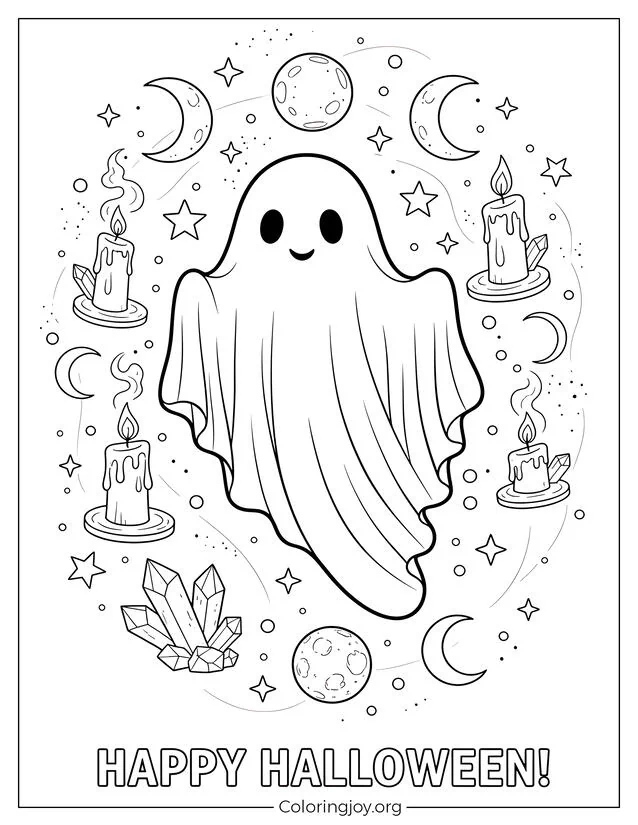 Dibujos para colorear de fantasmas estéticos página para colorear