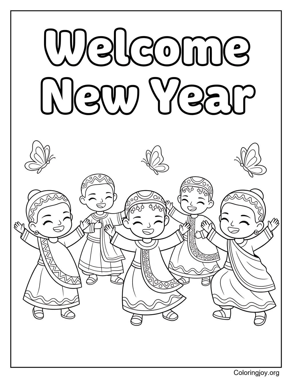 Ethiopian New Year coloring page