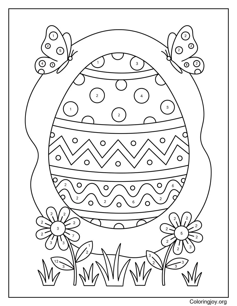 Small Simple Easter Egg Coloring Page for Preschoolers