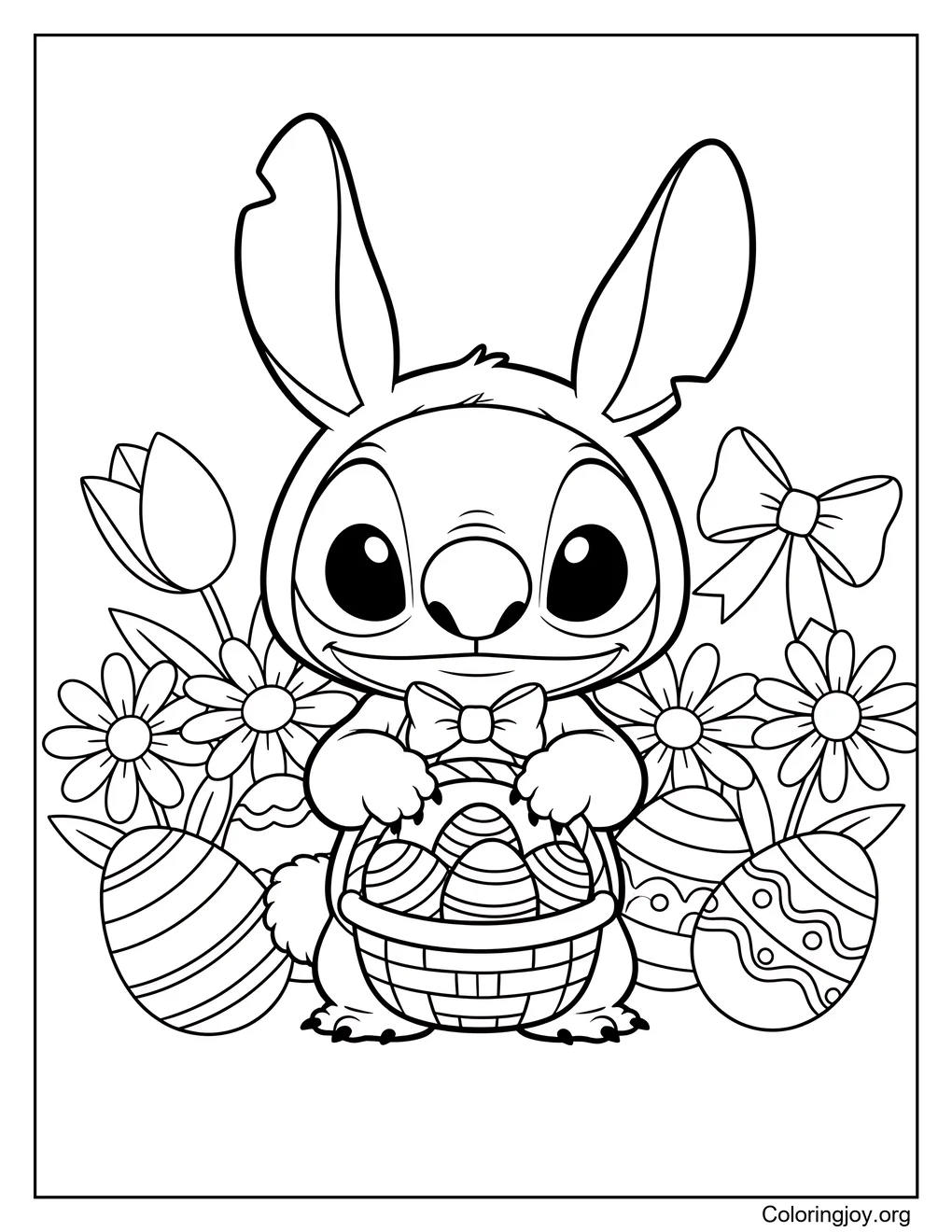 Pascua Stitch página para colorear