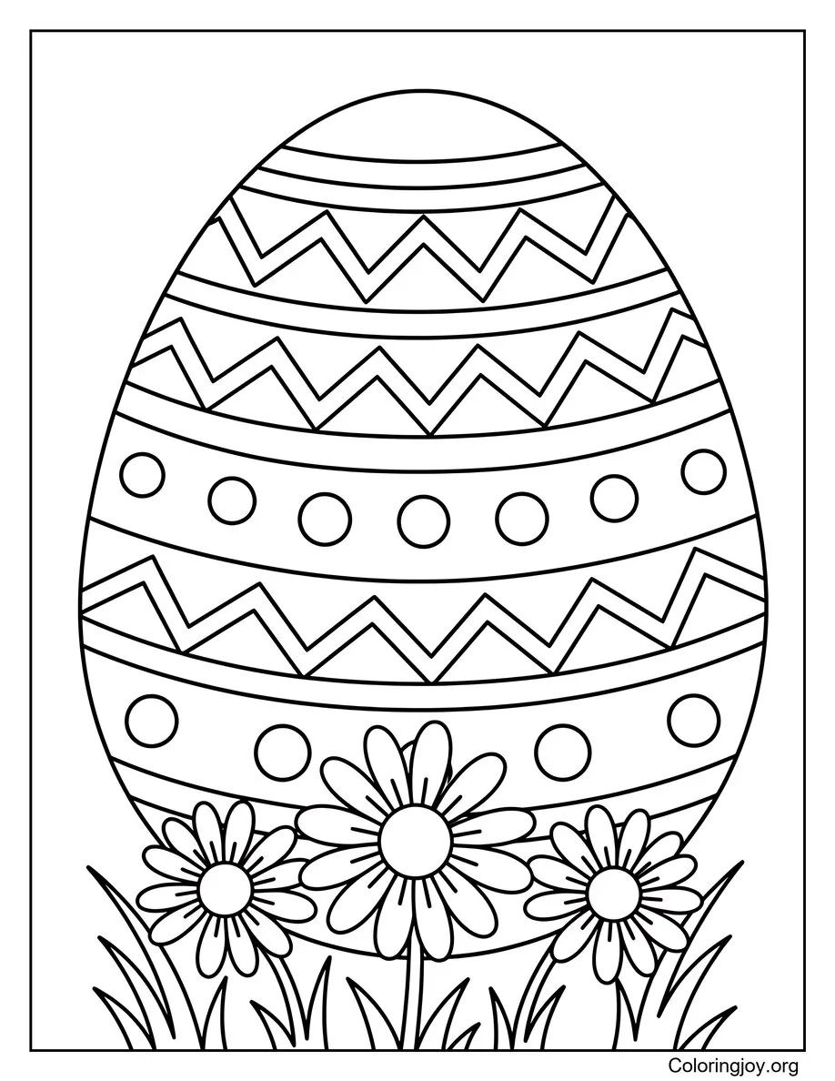 Striped Easter Egg Coloring Sheet