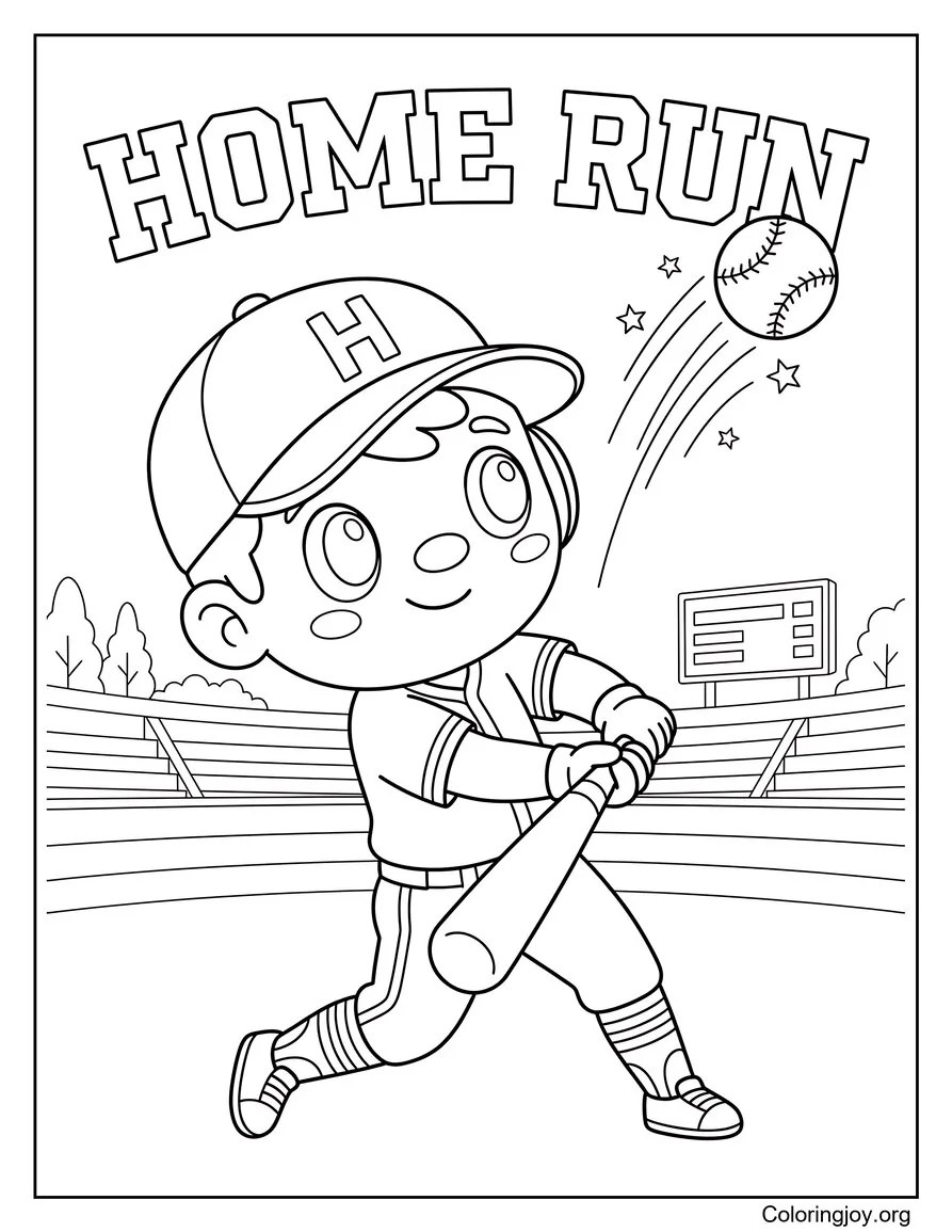 Home Run Hero coloring page