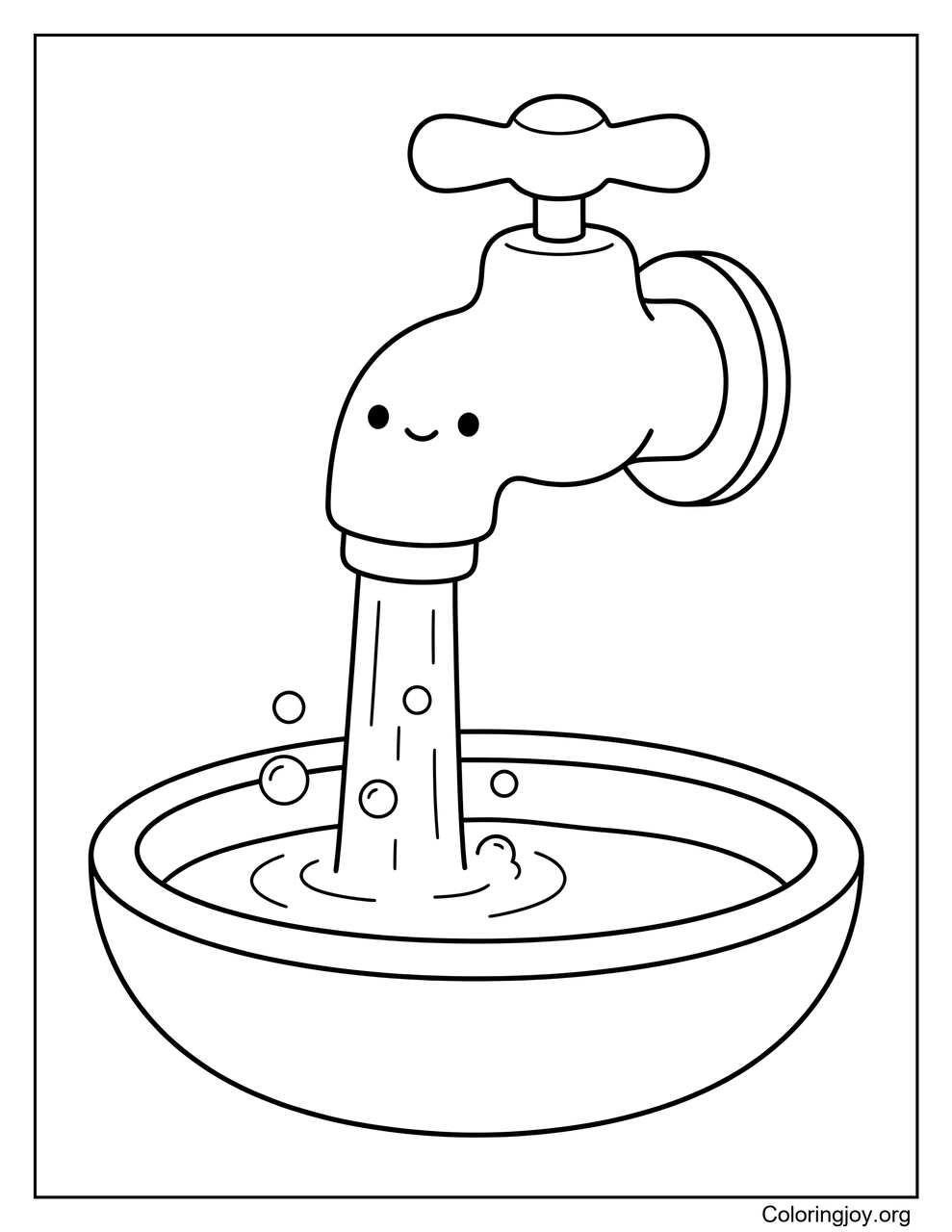 Aus einem Wasserhahn fließt Wasser.