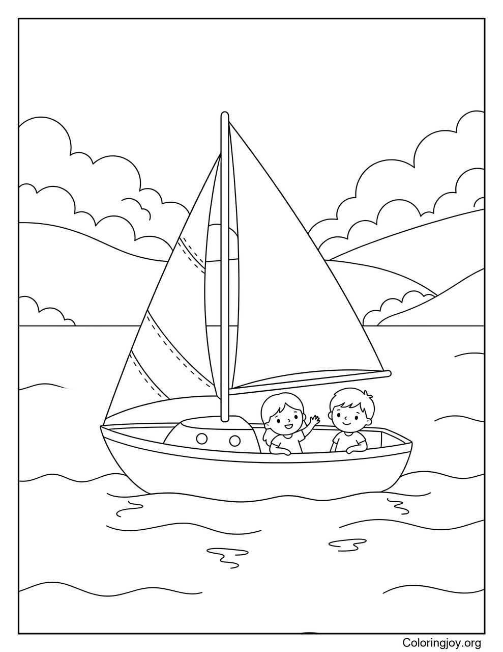 Ein Segelboot gleitet über einen friedlichen See.