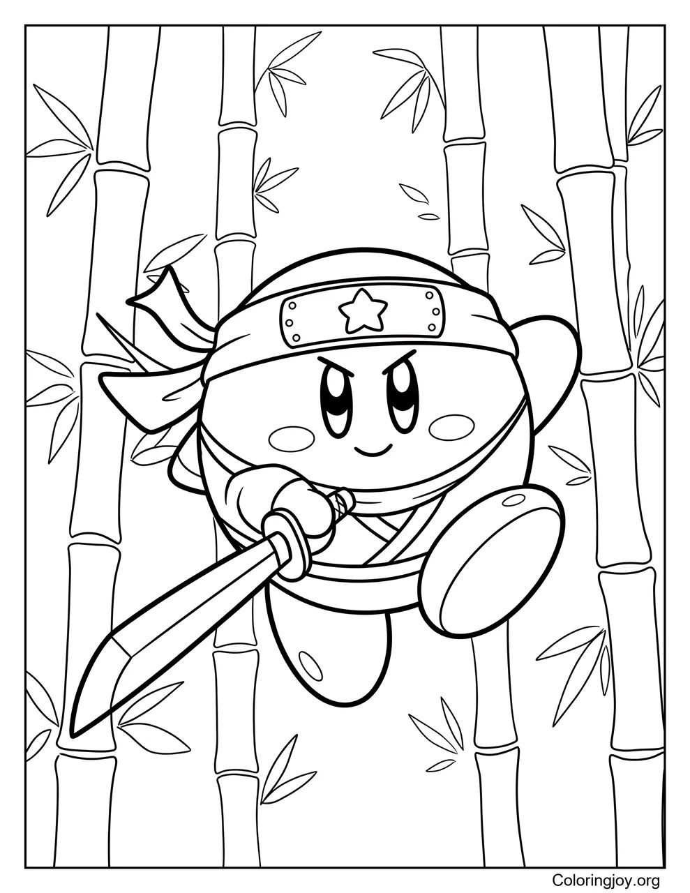 Ninja Ability Kirby coloring page