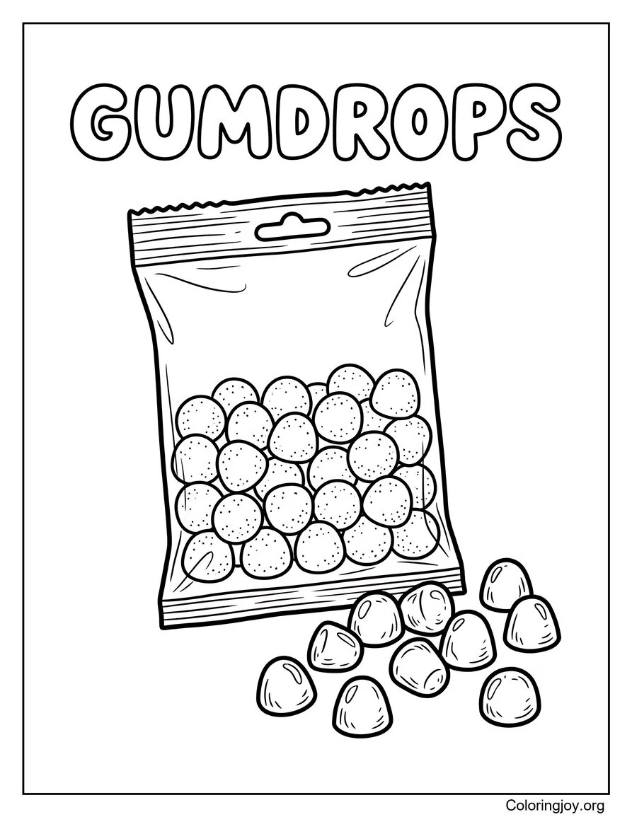 Gumdrops En paquete imagen para colorear página para colorear