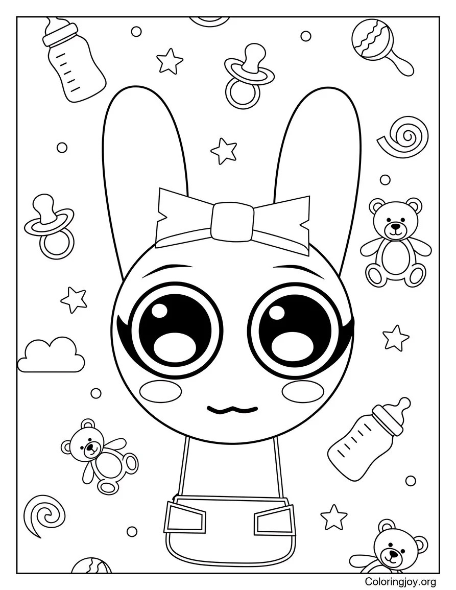 Cute Baby Sprunki Pinki coloring page