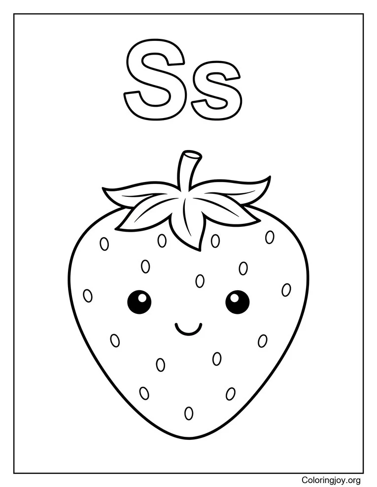 S de fresa para colorear página para colorear