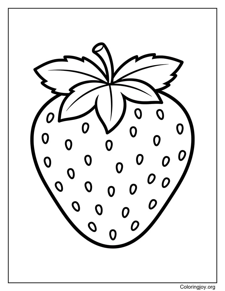 de fresa simple para imprimir gratis página para colorear