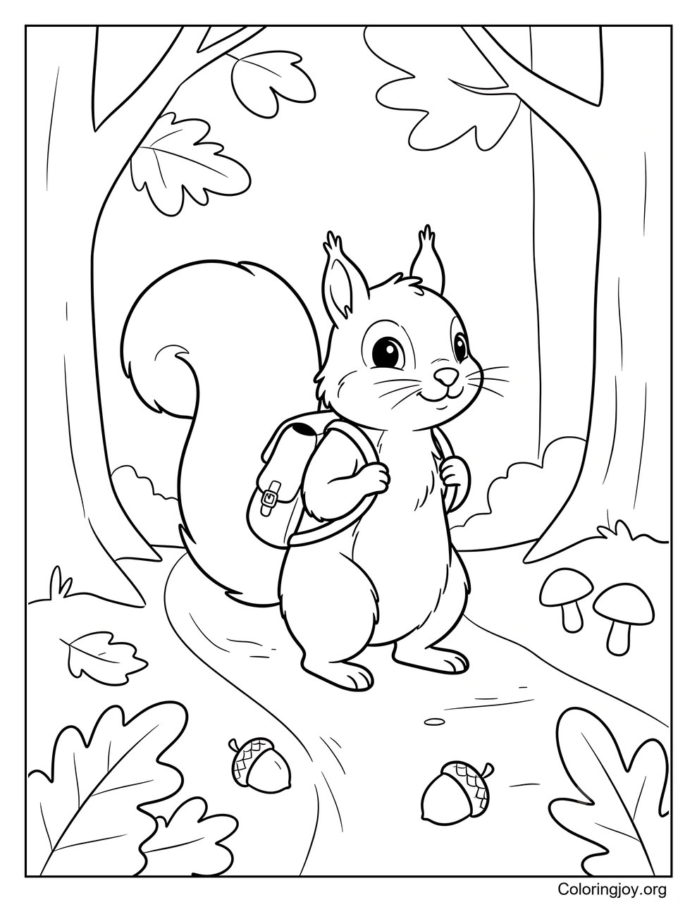 Squirrel Wearing a Tiny Backpack