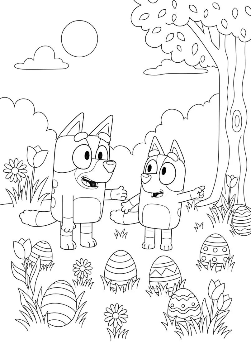 Bluey y la emocionante aventura de búsqueda de huevos de Pascua de Bingo