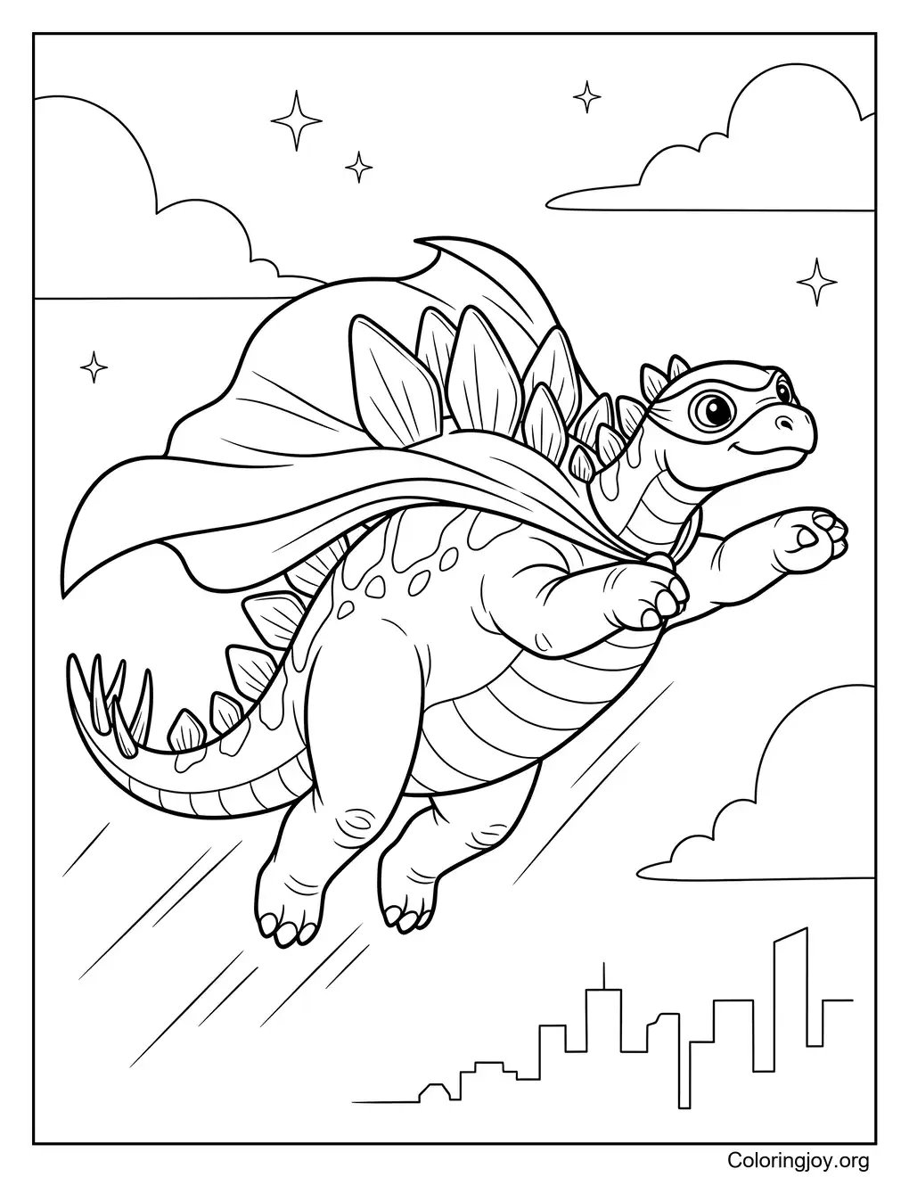 Flying Superhero Stegosaurus