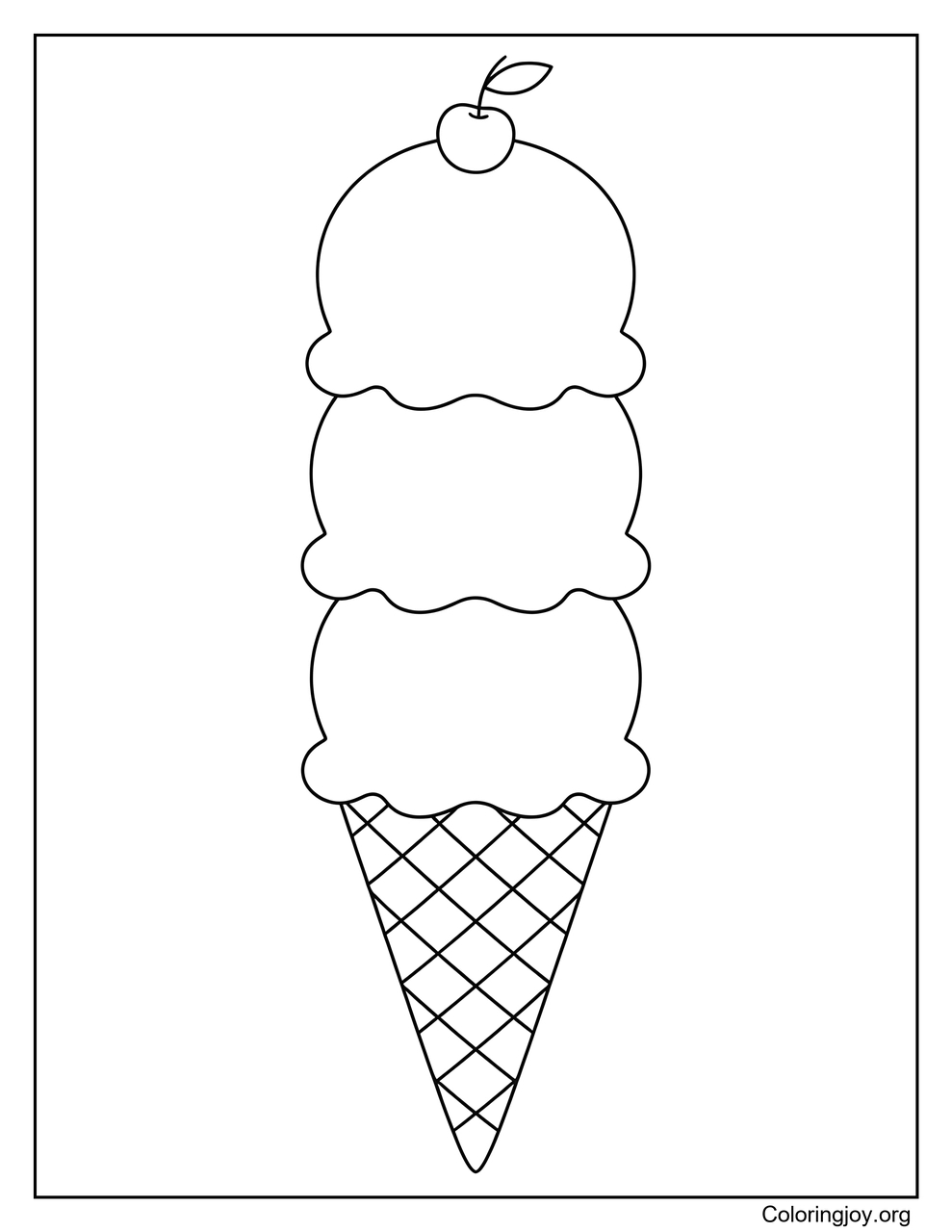 Three Stacked Scoops on a Cone
