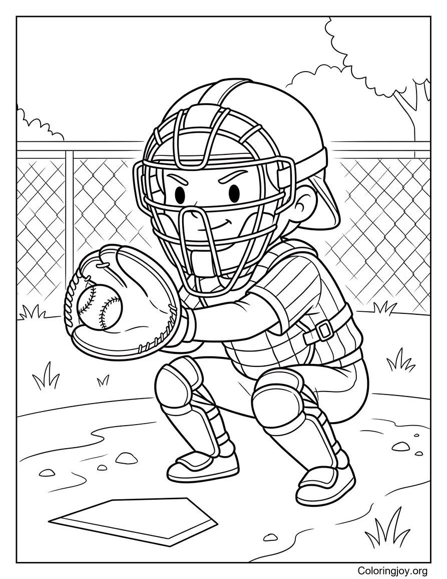 Catcher In Action coloring page