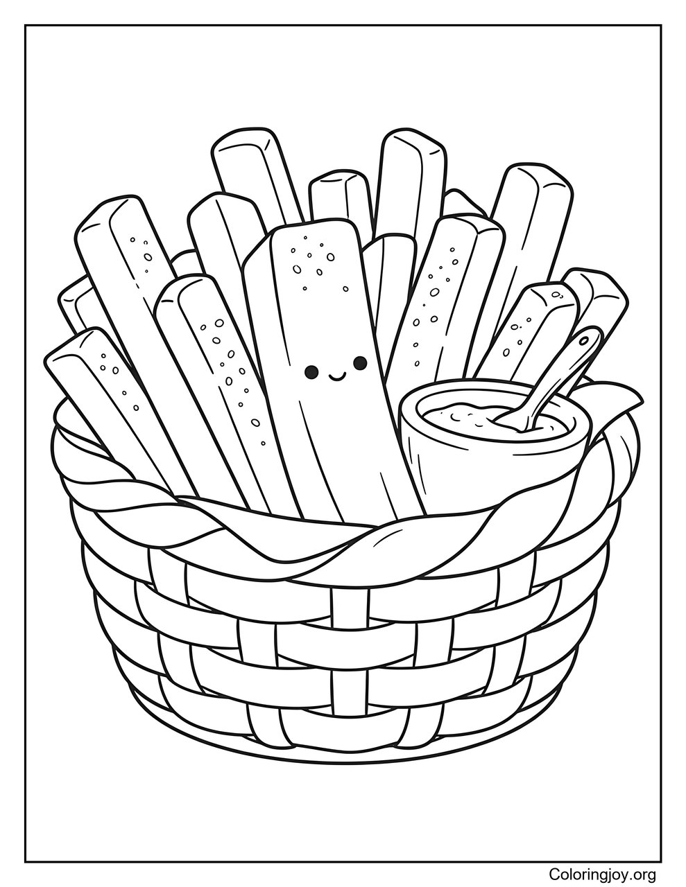 Look at those playful cartoon fries twisting around.