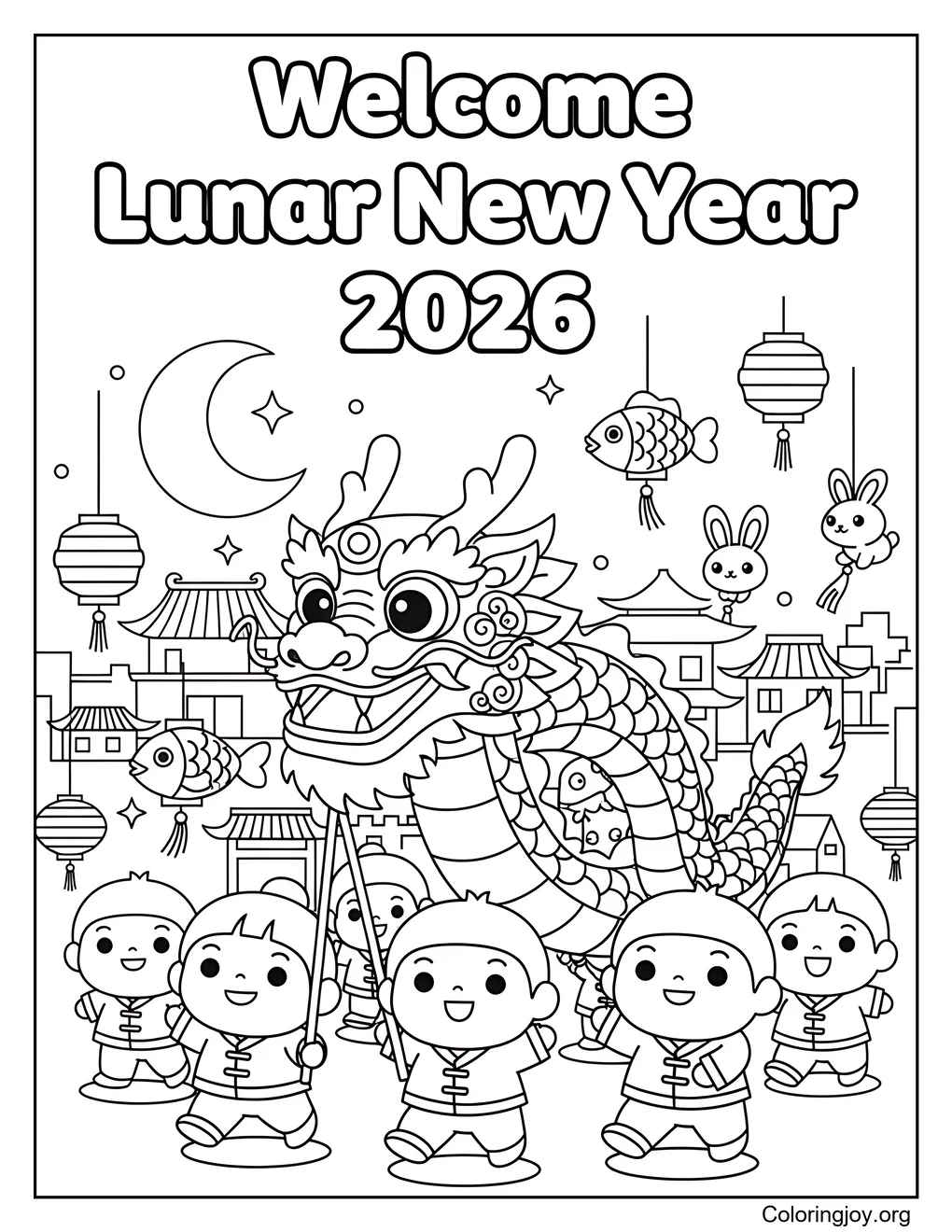 Lunar New Year coloring page