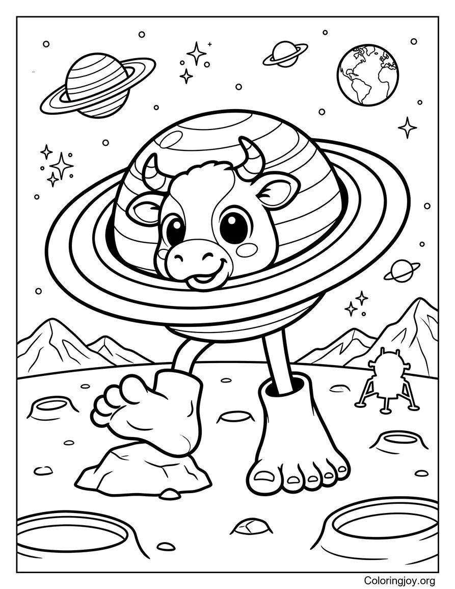 La Vaca Saturno Saturnita página para colorear