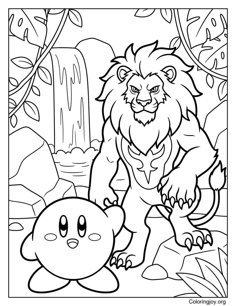 Leongar and Kirby coloring page
