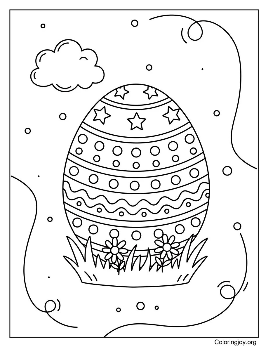 Rainbow Easter Egg Coloring Page