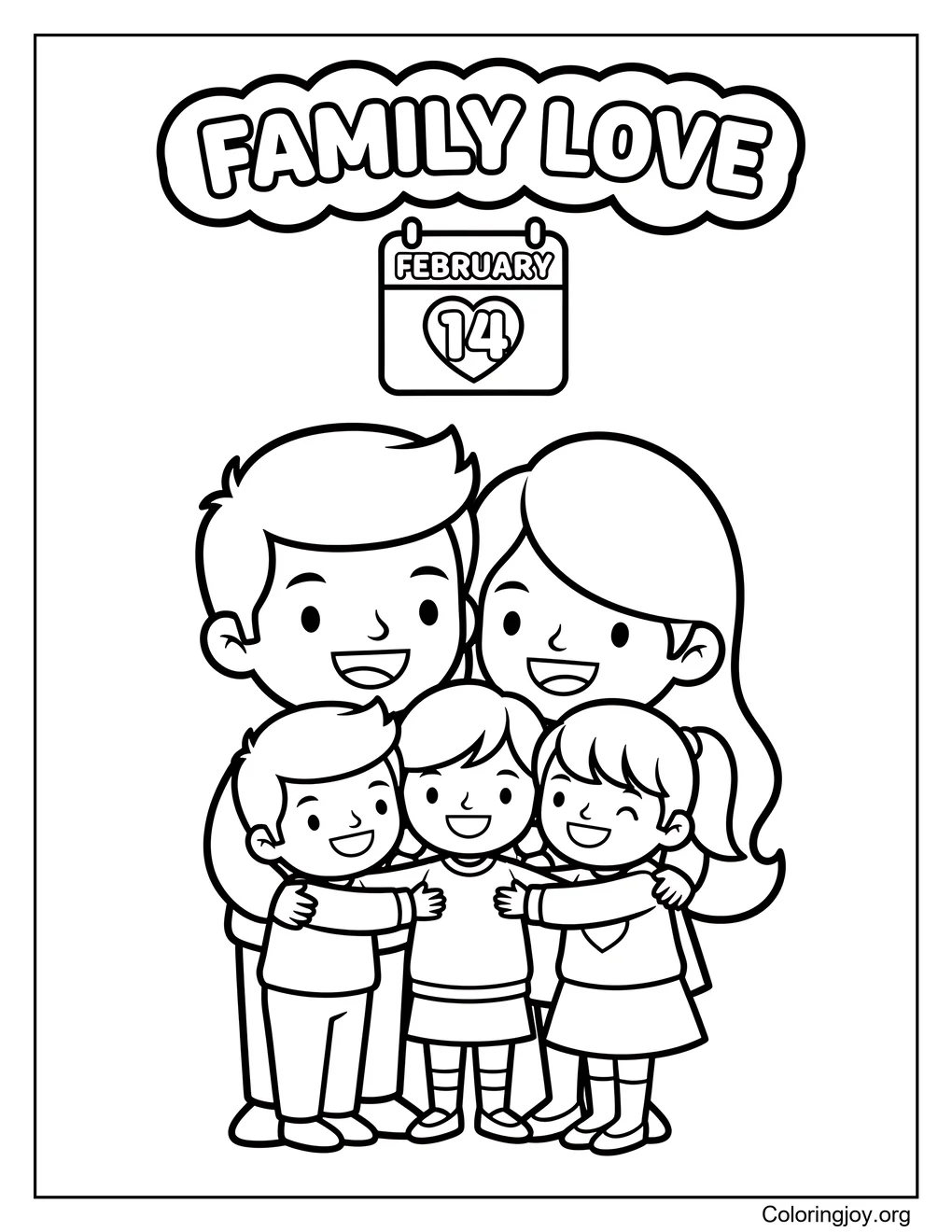 Familienliebe Bild zum Ausmalen