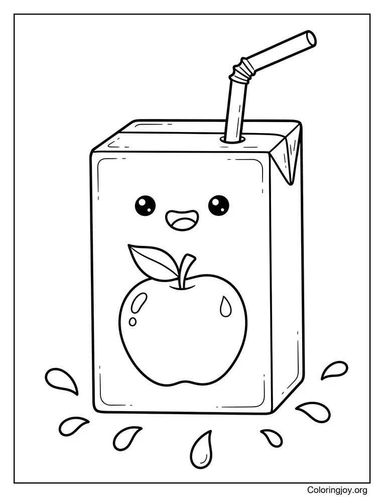 Caja de jugo de manzana feliz