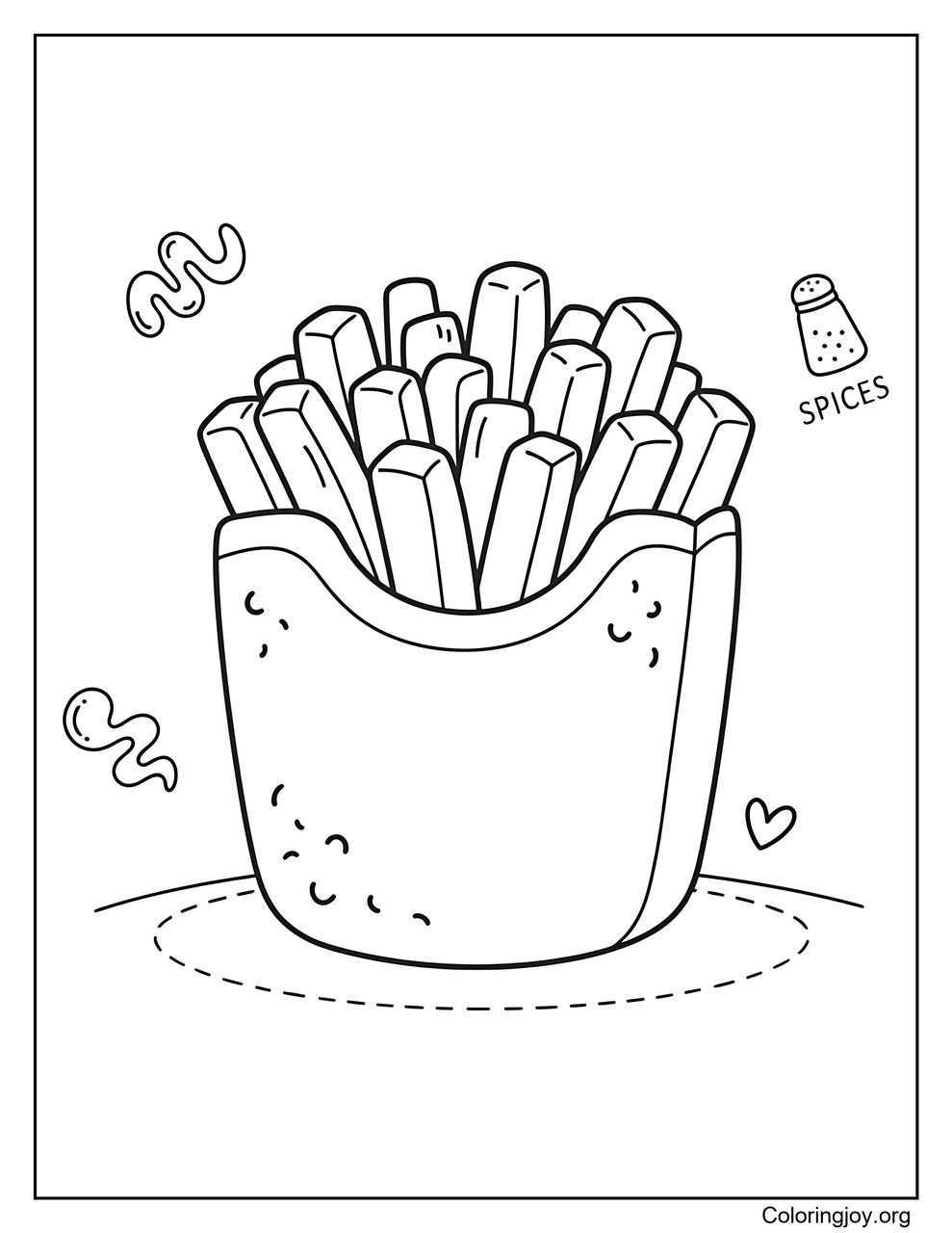 That cute red carton is overflowing with salty fries.